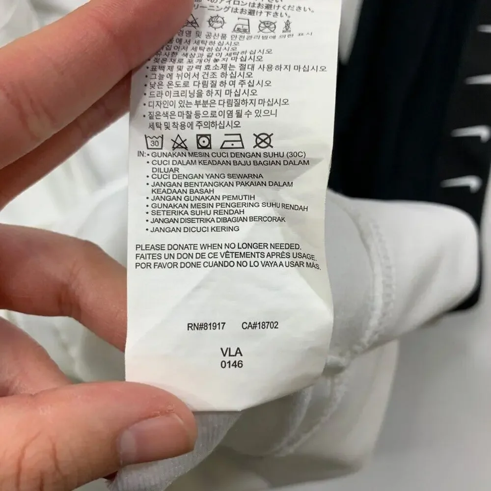 Nike‎ Jacket Boys Youth M Medium White Black Full Zip Swoosh Track 5-6 Years Old